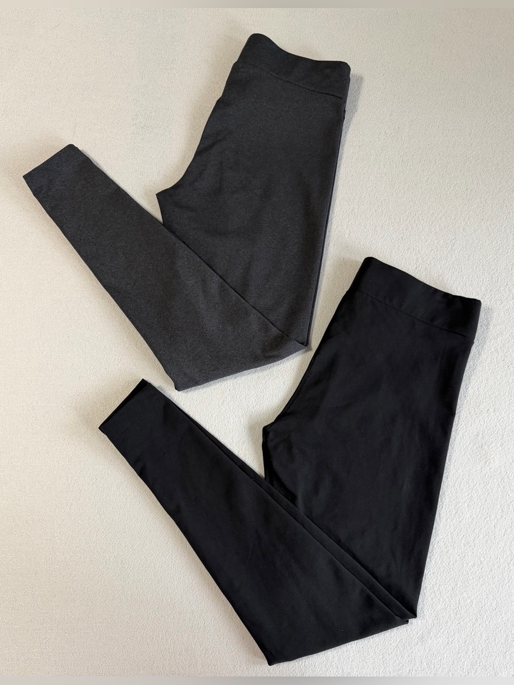 Matty M Pants Leggings Pack 2 S Women’s Gray/Black Nylon Spandex Stretch Pull On